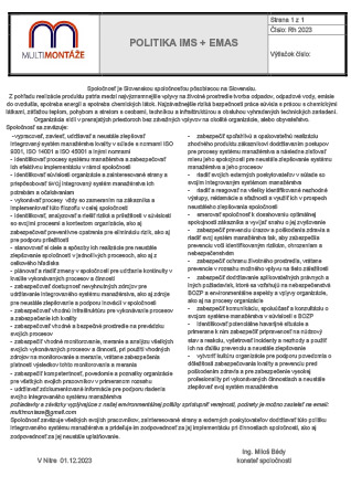 Politika IMS + EMAS